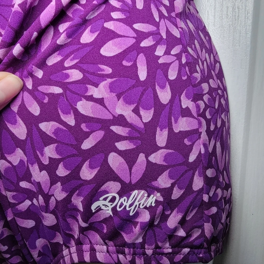 Dolfin Purple Leaf Print Women's One Piece Swimsuit